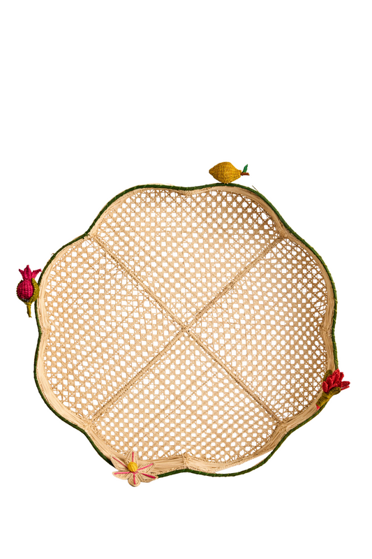 Basket -Floral Iraca Table Basket-