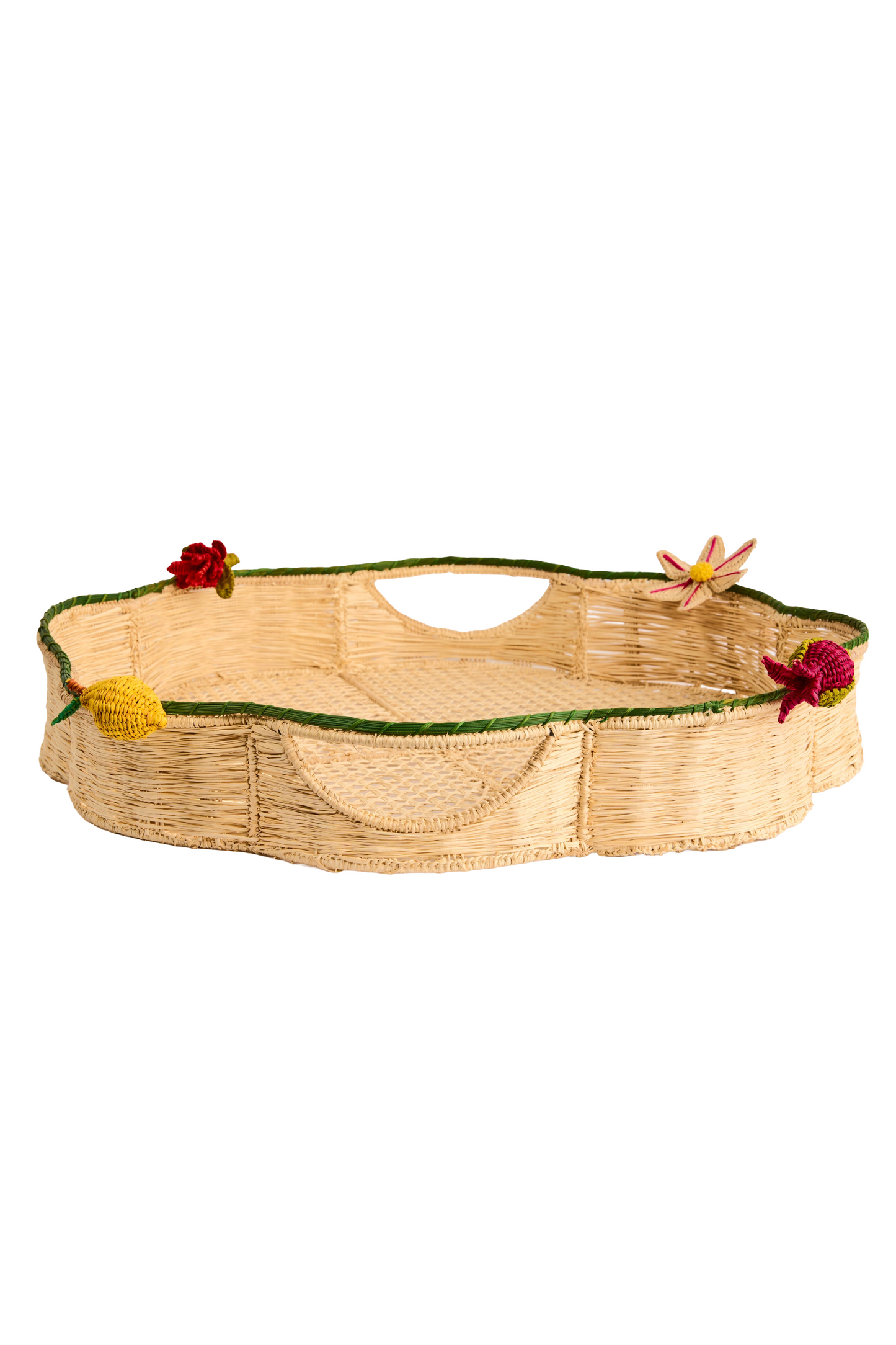 Basket -Floral Iraca Table Basket-